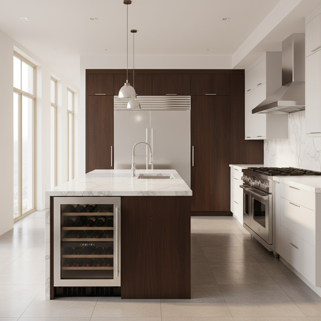 Luxury modern kitchen with premium appliances